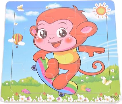 Tiny Souls Wooden Puzzle Monkey Skate Board