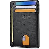 Buffway Slim Minimalist Front Pocket RFID Blocking Leather Wallets for Men and Women - Slate Black | Slim, Minimalist, Front Pocket, RFID Blocking
