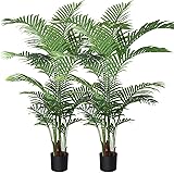 Fopamtri Artificial Areca Palm Plant 5 Feet Fake Palm Tree with 17 Trunks Faux Tree for Indoor Outdoor Modern Decoration Dyps