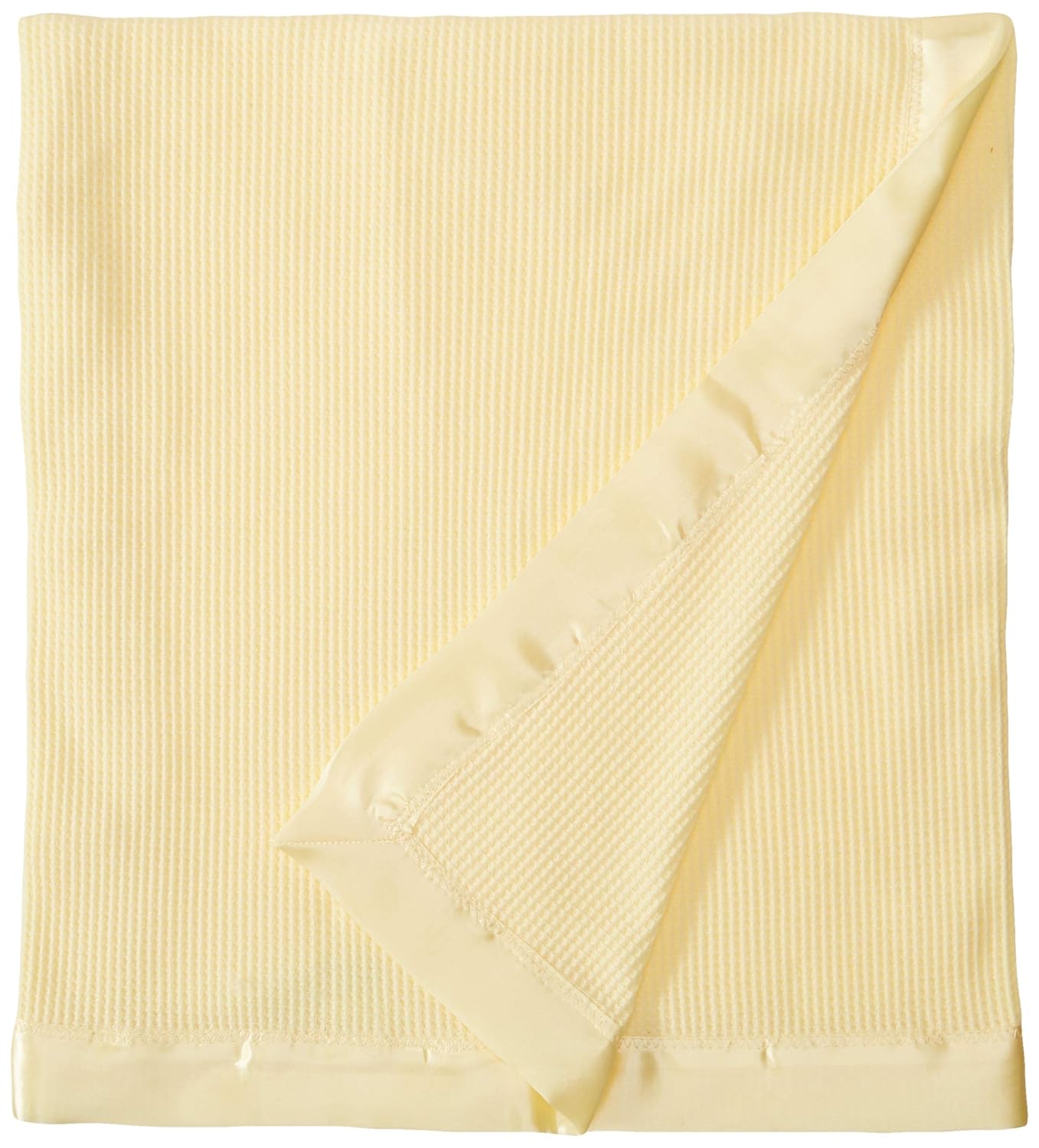 thermal baby blanket with satin trim