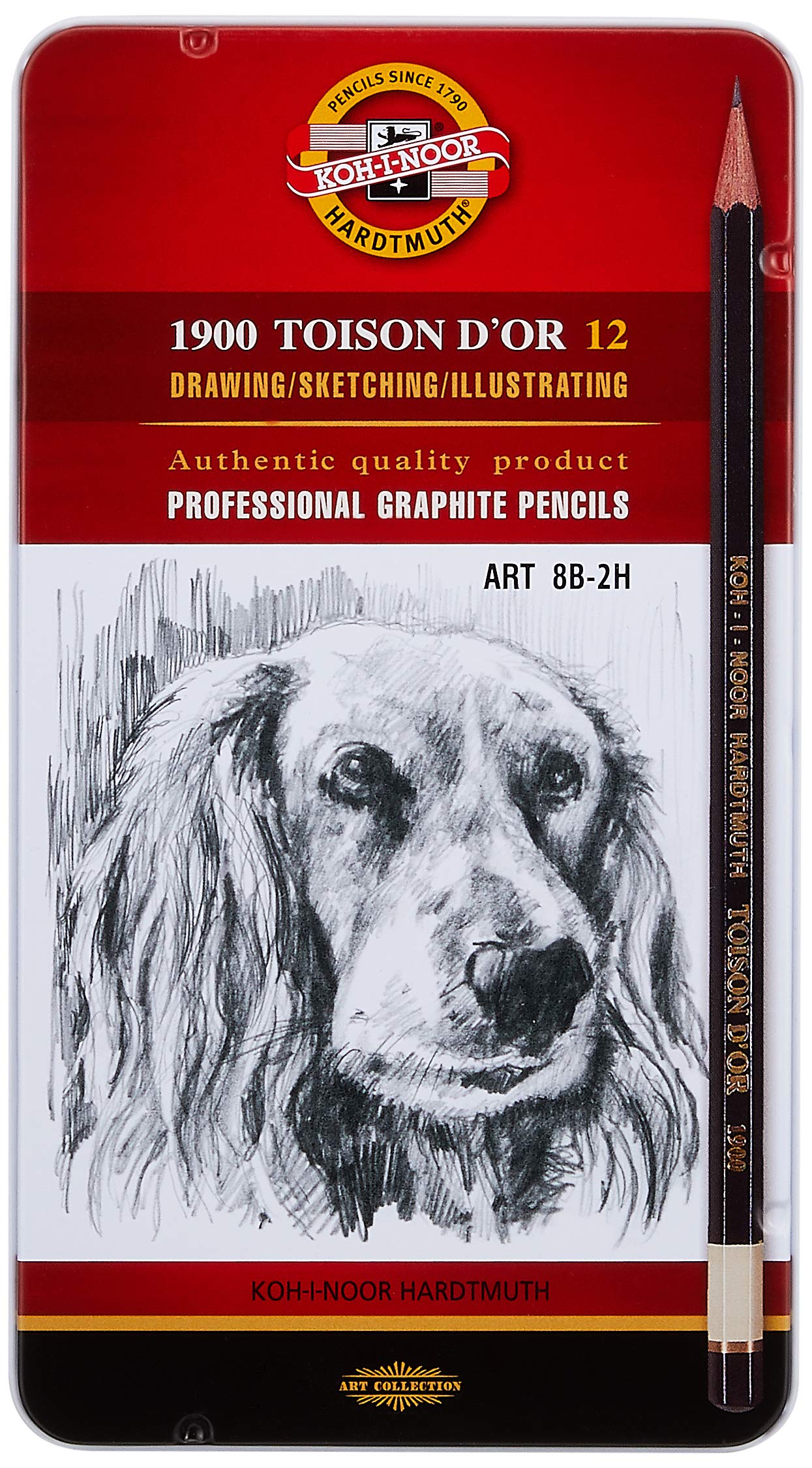 KOH-I-NOOR TOISON D'OR 8B-2H Graphite Pencil (Pack of 12)