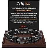BTYSUN Gifts for Men, Valentines Day Gifts for Him Boyfriend Husband Teens Leather Bracelets for Men I Love You Gifts Infinity Cuff Bracelets Birthday Gift for Son Grandson Dad Fathers Day Gift