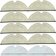 Mop Pad for Roborock Q5 Pro, Q7, Q5 Pro+, Q7 Max, S5, S5 MAX, S6, S6 MAXV, S6 Pure, E-Series, Q8 Max, Q8 Max+, Q5 Robot Vacuum Cleaner, 8 Pcs Reusable and 2 Pcs Disposable, Q7 Replacement 10Pcs