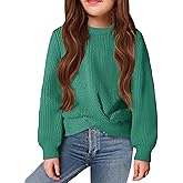 Arshiner Girl's Sweaters Kids Twist Front Cute Pullover Knitted Jumper Fall Winter Clothes