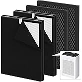 MK-AP01 Replacement Filter Compatible with TER Air MK-AP01 Air Purifier, Double-Sided Filters for Home Large Room up to 3000sq.ft, H13 True HEPA and Activated Carbon Filter, 4 Pack