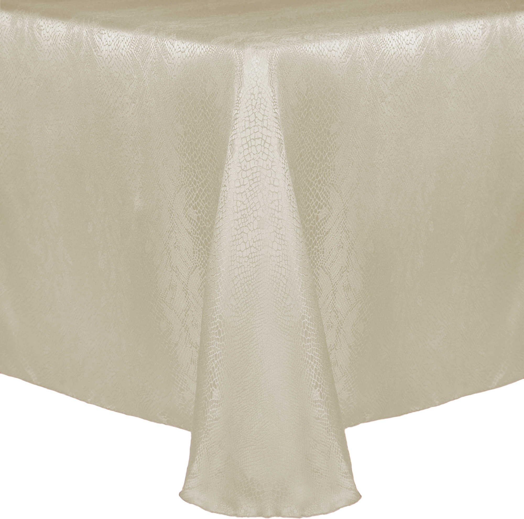 Modern Damask Kenya 70 x 104-Inch Oval Tablecloth Natural Ivory Cream