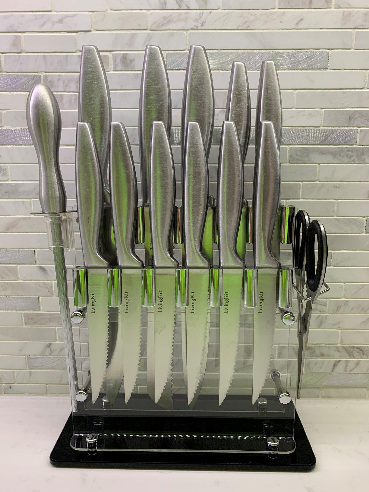 11/mo Finance Knife Set Knife Block Set Stainless Steel Chef Knife Set 14 Piece Super Sharp