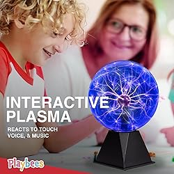 Blue Plasma Ball - 7 Inch - Tesla Coil Bulb Static