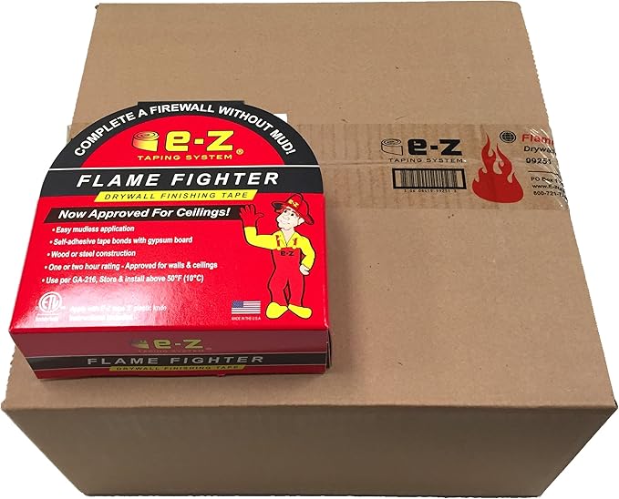 EZ Taping System Flame Fighter Drywall Fire Tape 12Pack Case Self