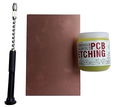 Easy Electronics PCB Design Kit (PCB, Etching Powder, HandDrill, Drill Bitx2)