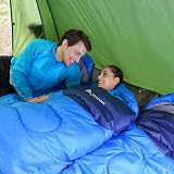 BISINNA Sleeping Bag with Pillow 4 Season Waterproof Warm Blue Right Zip view 6