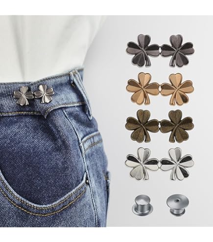 Lot De 9 Boutons De Jean Clipsables Et Ajustables –Serre Taille Pantalon, Boutons De Taille Réglables Et Amovibles En Métal, Solution Sans Couture Pour Rétrécir Un Pantalon Trop Large