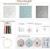 Myfelicity Embroidery Kit for Beginners 28 Stitches Includes Fabric Threads Hoop view 2