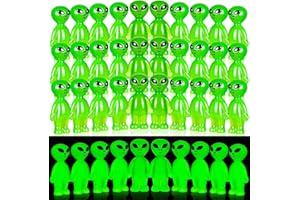 GDZRDFLH 30 Pcs Mini Resin Aliens Luminous Halloween Alien Figures Glow in The Dark Small Statue for Micro Landscape Craft Space Party Favors Birthday Gifts Goodie Bag Fillers