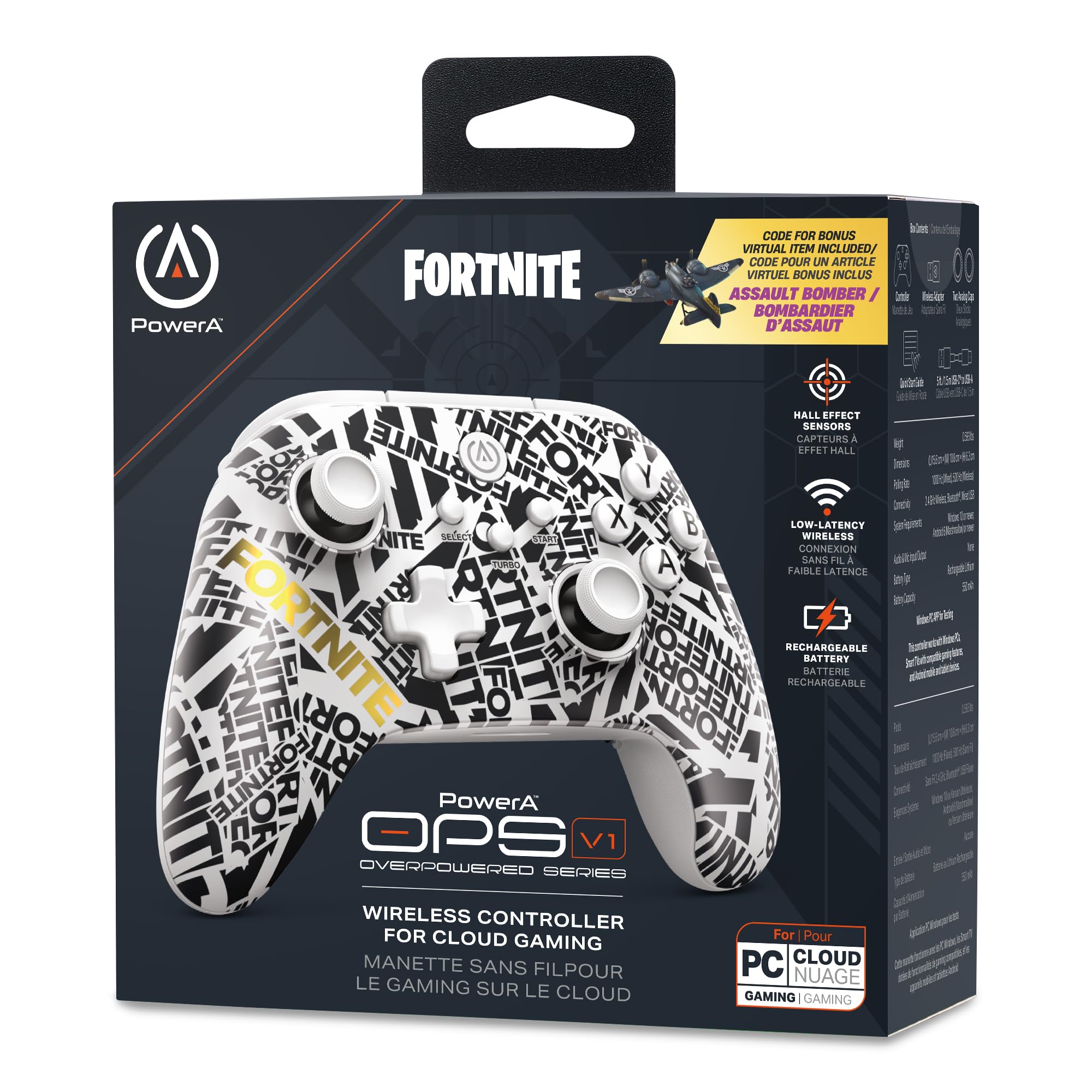 PowerA OPS v1 Wireless Controller for Cloud Gaming - Fortnite Edition, gamepad, wired video game controller, gaming controller, works with Windows 10/11 2