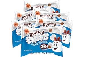 Stuffed Puffs Classic Milk Chocolate 6 Pack, Chocolate Filled Marshmallows Made with Real Chocolate, Perfect for S'mores, 6 bags (8.6 oz each)
