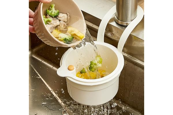 Kitchen Sink Strainer Basket, Self Cleaning Sink Food Waste Catcher, Faucet Hanging, Press Automatic Dumping Kitchen Draining