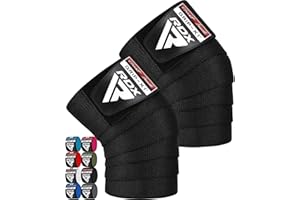 RDX Knee Wraps for Weightlifting, 78” Elasticated Straps Power Lifting Leg Press Support Gym Fitness Squats Workout Men Women