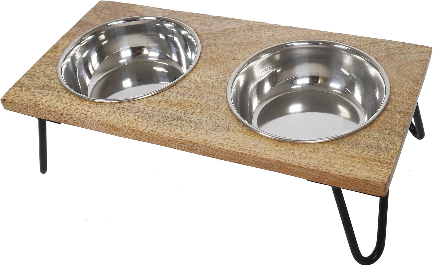 Rosewood Raised Dog Bowl for Medium and Large Dogs with a Sturdy Elevated Stand and Two Stainless Steel Water and Food Bowls - Image 3