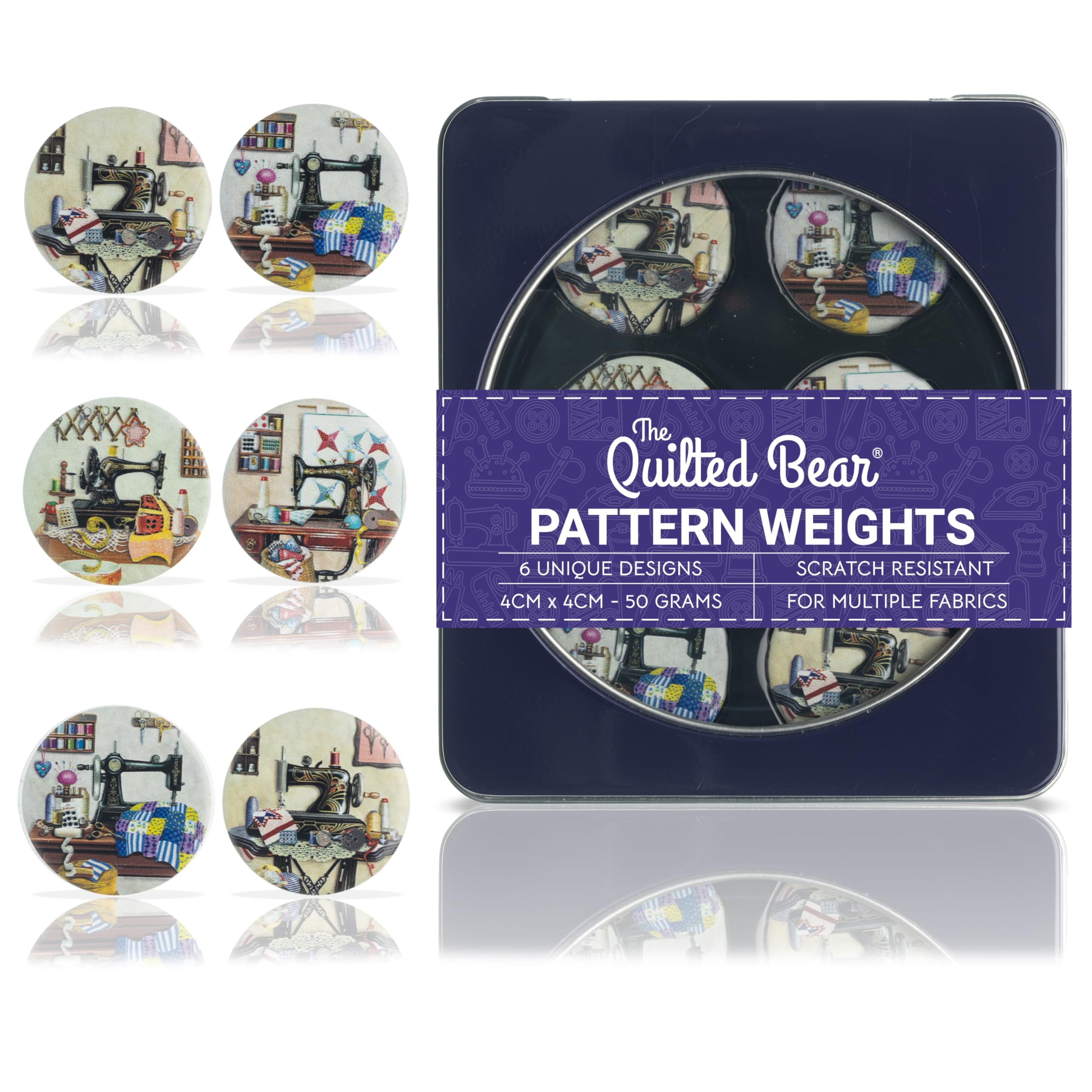 The Quilted Bear Pattern Weight Set – Scratch-Resistant Fabric Weights for Secure Pattern Cutting, Sewing Supplies & Quilting Supplies (Rosalind Soloman - Sewing Machines) — image 1