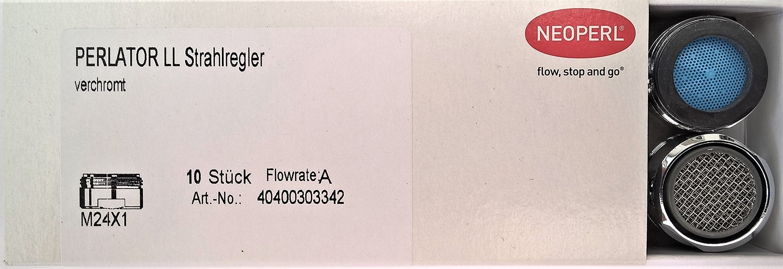 Neoperl 10 Pieces Faucet Aerator Perlator Longlife Aerator for M24 Tap Kitchen Faucet Filter for Sink Sink Basin, Water Saving and Quick Connect