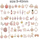 Julie Wang 20 Pieces Pink Enamel Metal Charms Assorted Styles 2-3 cm view 2