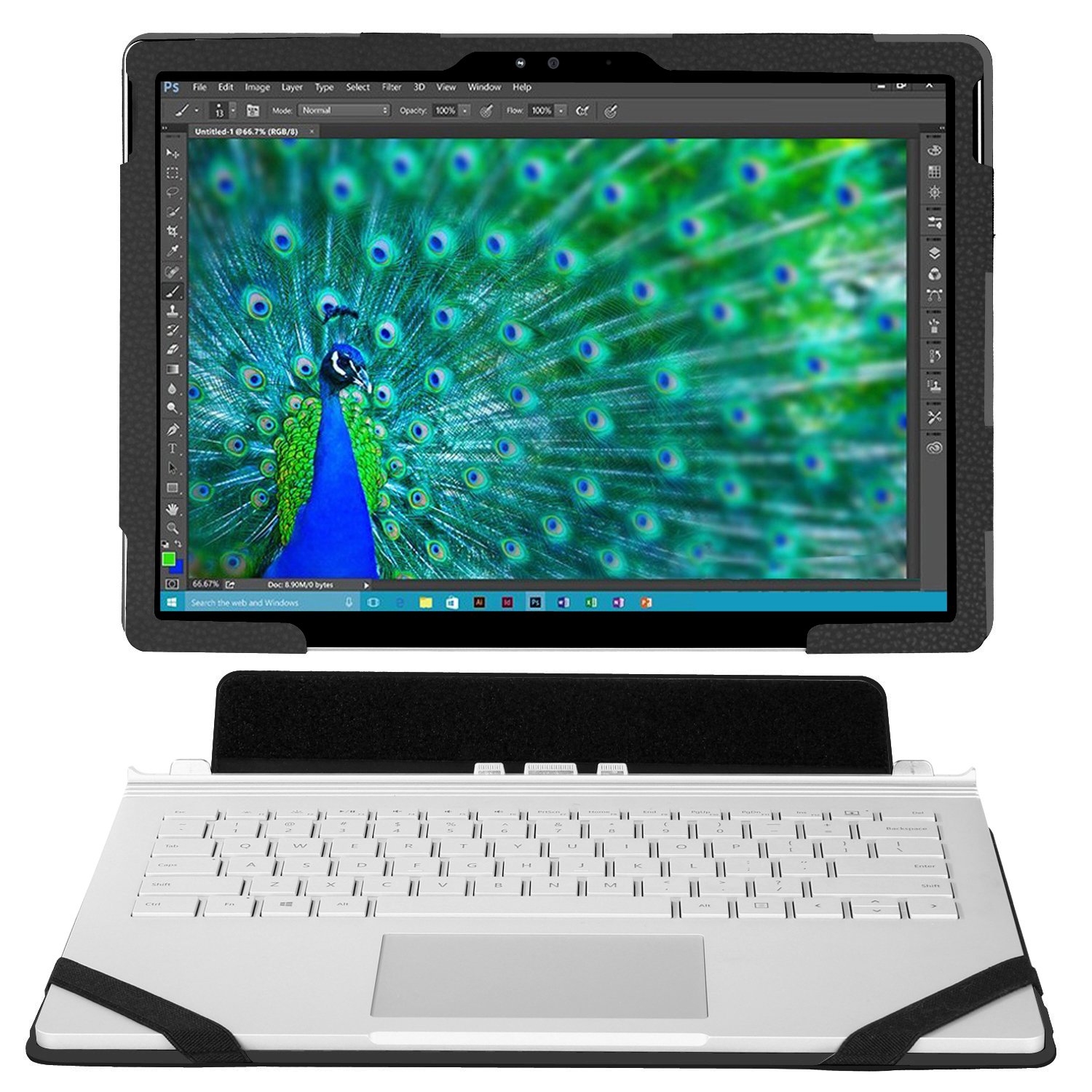 KuRoKo Case for Surface Book,2 IN 1 Kickstand Book Style case for