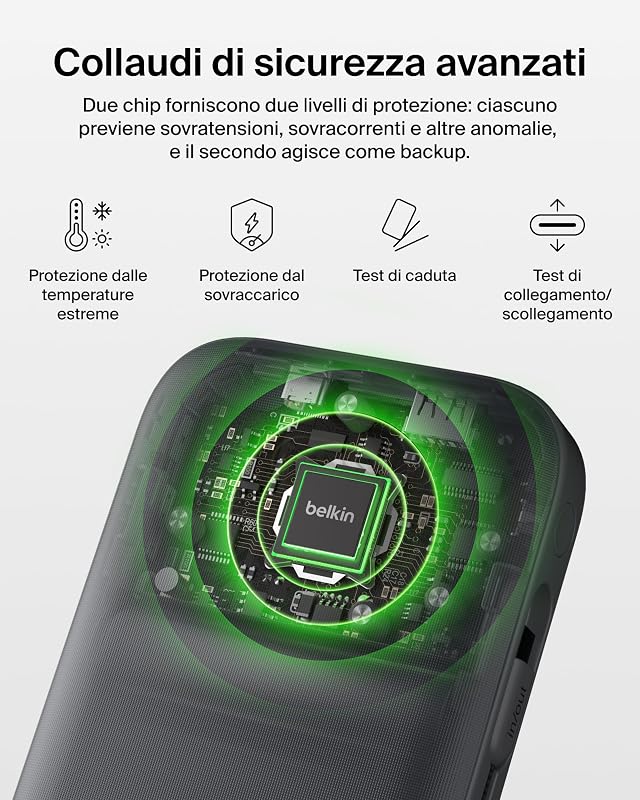 UltraCharge Pro Power Bank 27000mAh, Caricatore Portatile con Cavo USB C Integrato, USB PD 240W, Power Bank Portatile con Carica Rapida per MacBook Pro, iPhone, iPad Pro, Galaxy, Pixel, Carbone