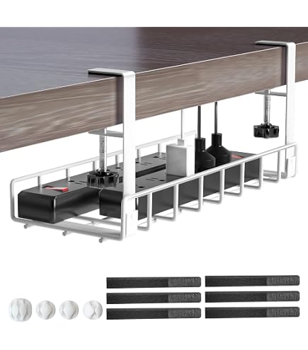 Aazon.co: Under Desk Cable anageent Tray White, Cinati Wire