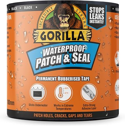 Gorilla Waterproof Patch & Seal Tape Black 3m - 100% Waterproof
