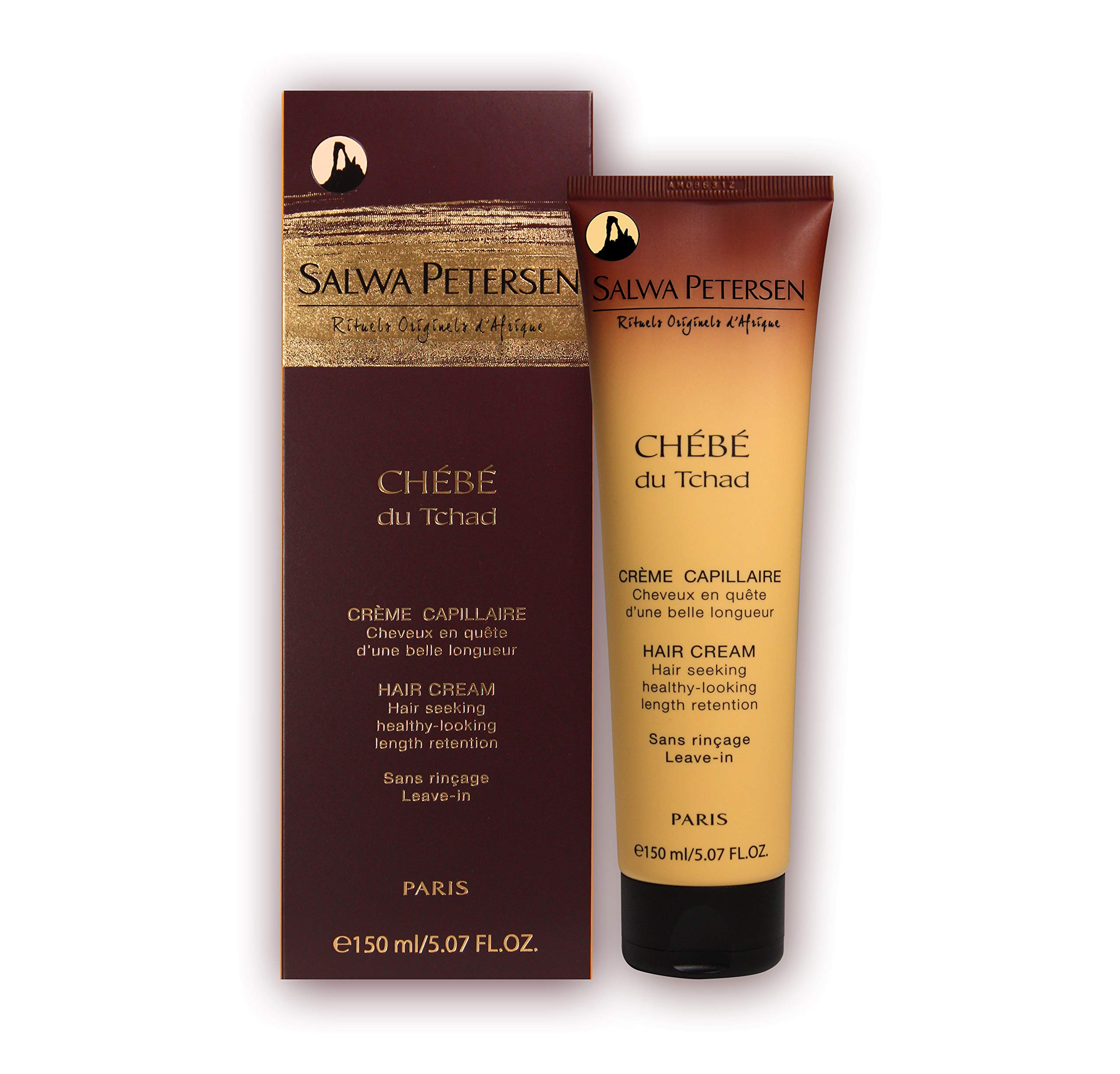 Salwa Petersen - Chébé du Tchad Hair Cream - 150 ml - Made with Organic Chébé - Hair Strengthening and Length Retention - All Hair Textures - Award Winning Clean Beauty - Vegan - Made in France