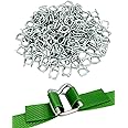 QWORK Metal Wire Buckle, 1/2" Width, 200 Pack, Silver, for Polypropylene Strapping Cord Strapping