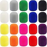 Microphone Foam Cover,Augshy 20 Pack Thick Handheld Stage Microphone Windscreen Foam Cover Karaoke DJ (10 Color)