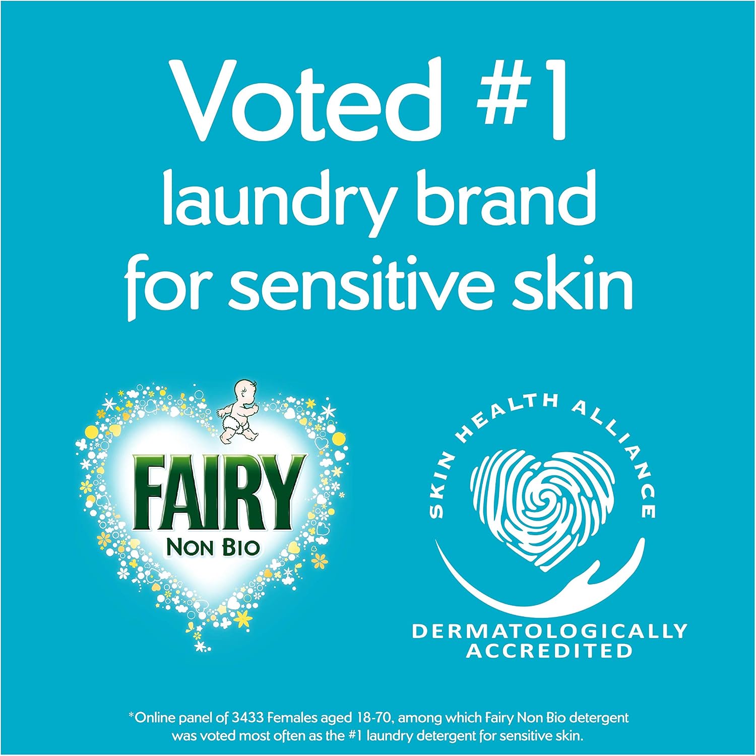 Fairy Non-Bio Washing Liquid Laundry Detergent Gel, 144 Washes, 5.33 L (888 ml x 6), Huggably Soft for Sensitive Skin - Image 3