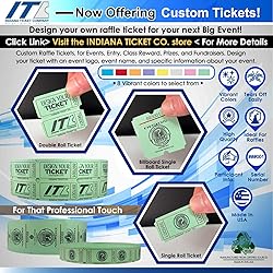 INDIANA TICKET CO. 1,000 Pink Raffle Tickets Double