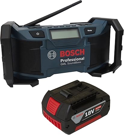 Bosch Radio De Chantier Gml Sound Boxx 14 4 V 18 V Professional Adaptateur Dc Ac Cable Aux In 2 X Piles Aaa Et Cable Dans Le Carton Batteries Li Ion 18 V 4 Ah Amazon Fr