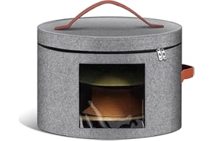 Samplife Hat Box,Hat Storage Box,Stackable Round Brim Hats Organizer Bag Container for Closet,Travel Hat Boxes for Women, Cowboy Hat Organizer, FoldableTravel Cap Boxes (01-Grey, 16.5" D x 10.5" H)