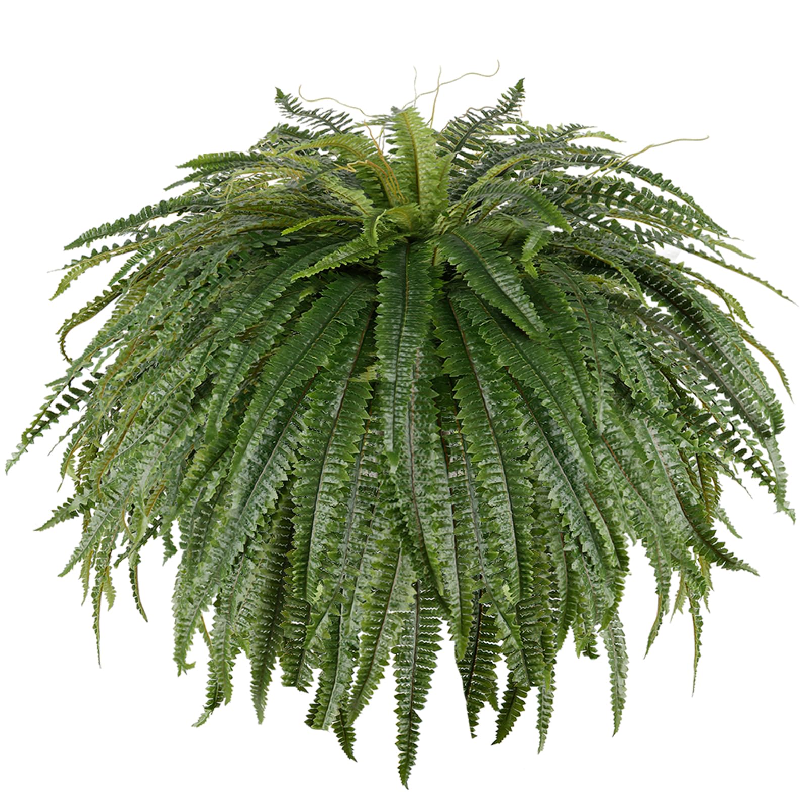Photo 1 of (PARTIAL SET) Arlpch Single Silky 50" Artificial Fern Plant, Large Fake Fern with 128Fronds, Realistic Faux Boston Fern Bush for Outdoors & Indoor, Silk Greenery for Planter, Garden, Office, Home Décor