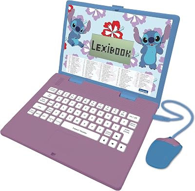 Lexibook Disney Stitch Bilingual Educational Laptop 124 Activities Purple/Blue