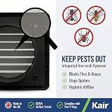 Kair Black 150mm Louvred Wall Vent Grille with Flyscreen 183mm Cover view 3