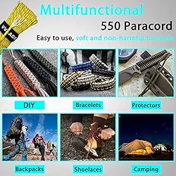 VVAAGG Reflective Paracord Rope 100FT, 7 Strand