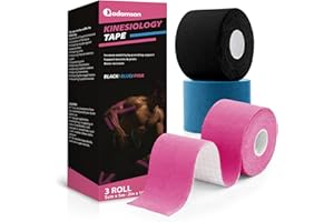 Adamson Kinesiology Tape – Sports & Athletic Tape 2 in x 16 ft – Elastic, Latex-Free, Water-Resistant Muscle Support Tape – 3