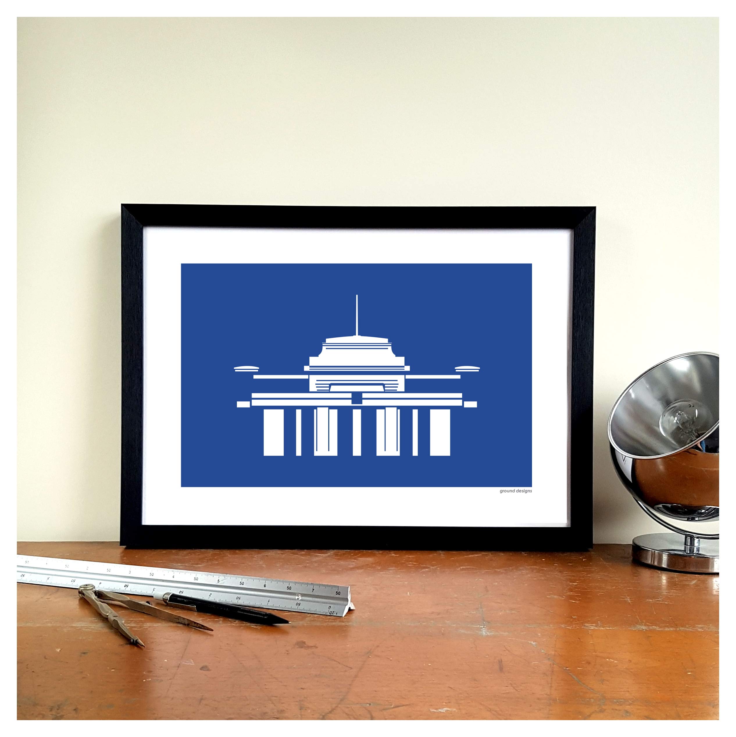 GroundDesigns LEICESTER CITY Football Gift Filbert Street MEMBER'S ENTRANCE Art Print