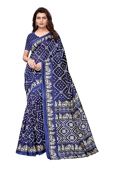 TDC Games silk with blouse piece Saree (Bandhej, Free Size)