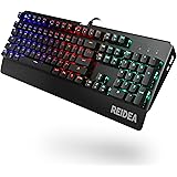 REIDEA KM06 Mechanical Gaming Keyboard 104 Backlit Anti-Ghosting Keys with Red Switch and Programable full RGB backlighting