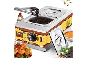 Flyseago Chocolate Tempering Machine Upgrade Professional Chocolate Melter Food Warmer 9lbs 2 Tanks Capacity Chocolate Meltin
