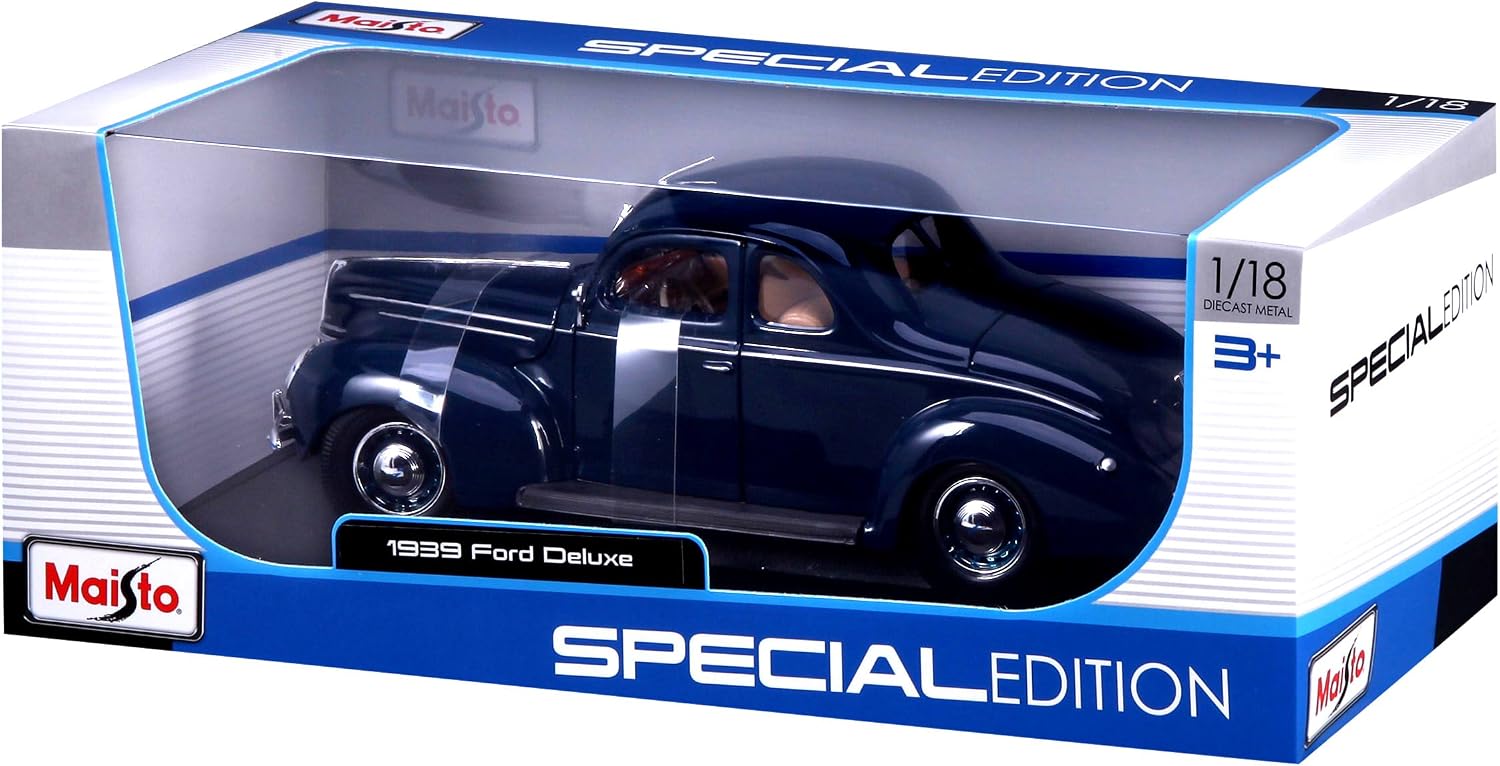 Maisto 1:18 Scale Ford Deluxe Coupe 39 Model Car (Blue) - Image 5