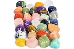 Crocon 1LB Assorted Tumbled crystals and healing stones Kit for Reiki Healing Crystal Polished tumble stones Chakra Balancing meditation Reiki Gifts women men DIY Home Decor Size : 20-25 mm