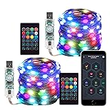 Smart Fairy String Lights 2 Pack WS2812B 33FT USB