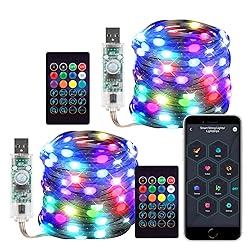 Smart Fairy String Lights 2 Pack WS2812B 33FT USB